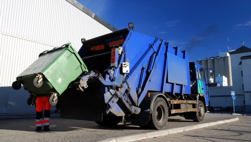Builders skip in a Hammersmith construction site