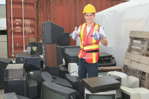 Various types of construction waste materials