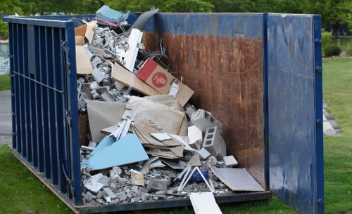 Professional waste removal service at a construction site