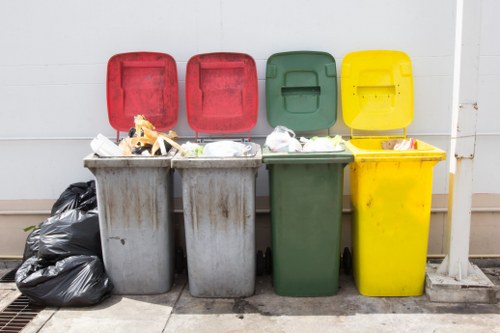 Domestic skip placed in a Hammersmith garden