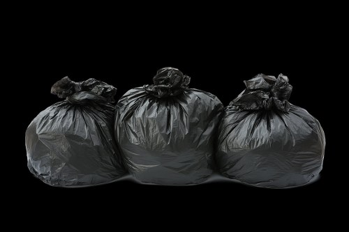 Recycling skip ready for waste disposal in Hammersmith