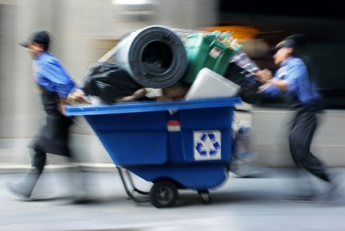Accessible delivery of a skip with staff assisting a customer